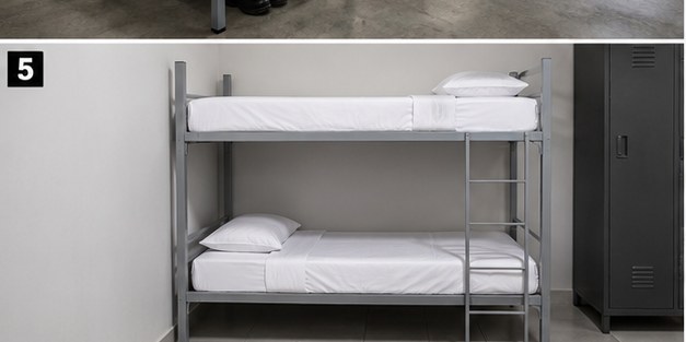 Camarote desmontable institucional con locker