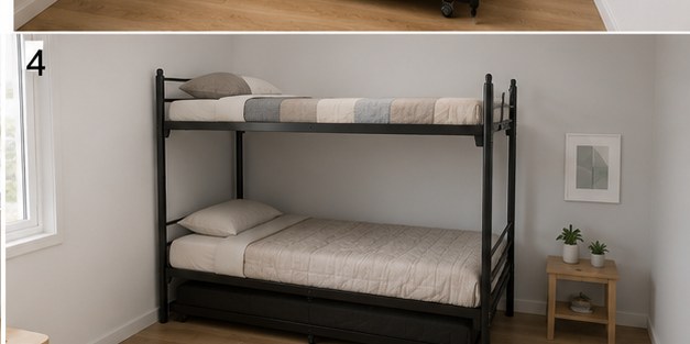 Camarote Pétalo Nido habitación infantil celeste