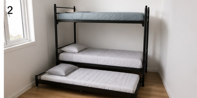 Camarote Pétalo Nido en habitación de niña rosada